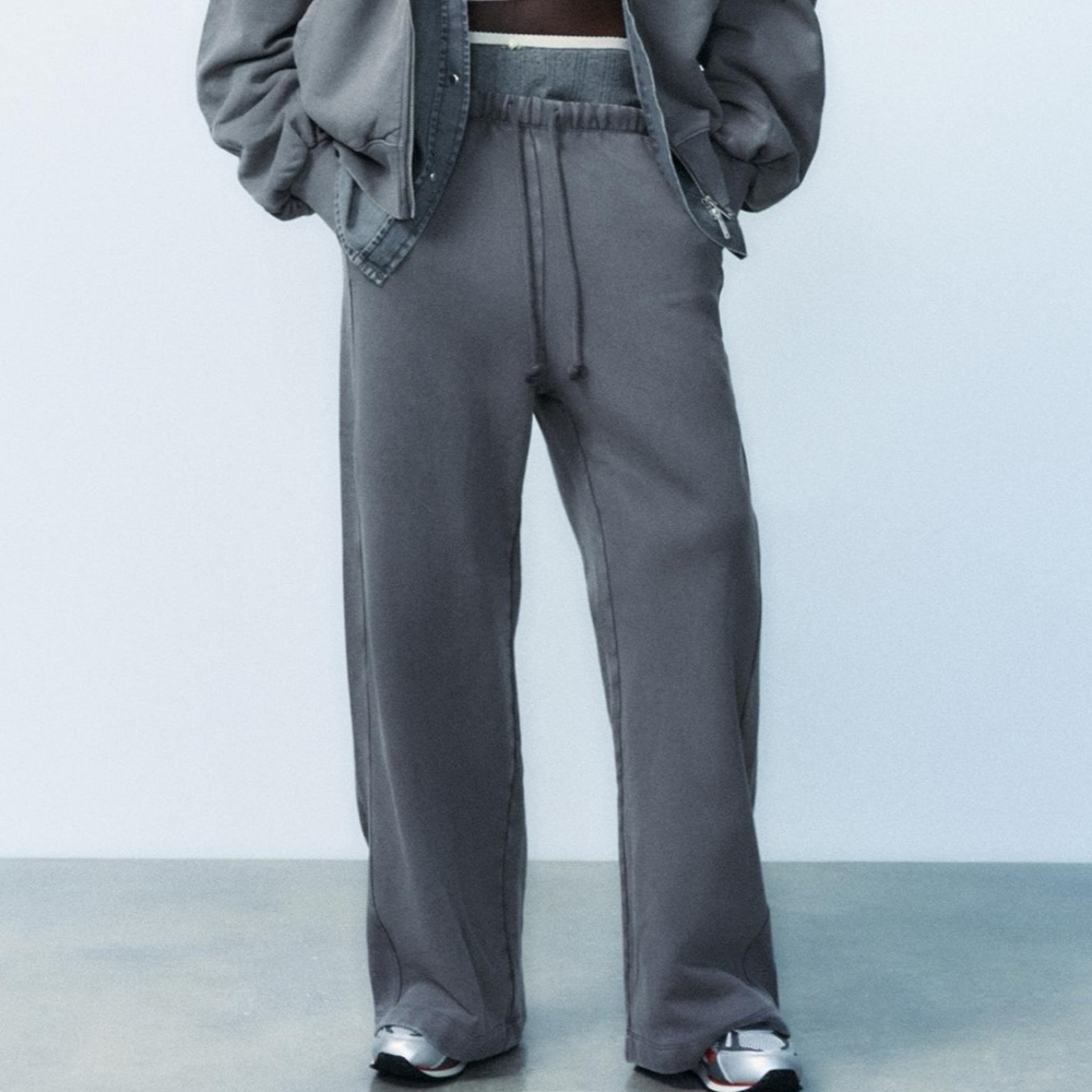 Zara Gray Wide Leg Pants